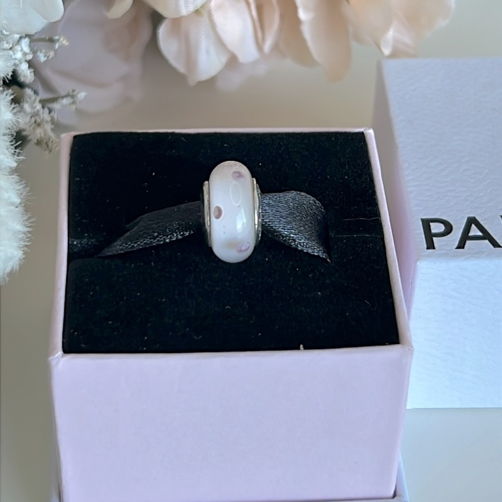 Genuine Pandora Pink Murano Glass Charm